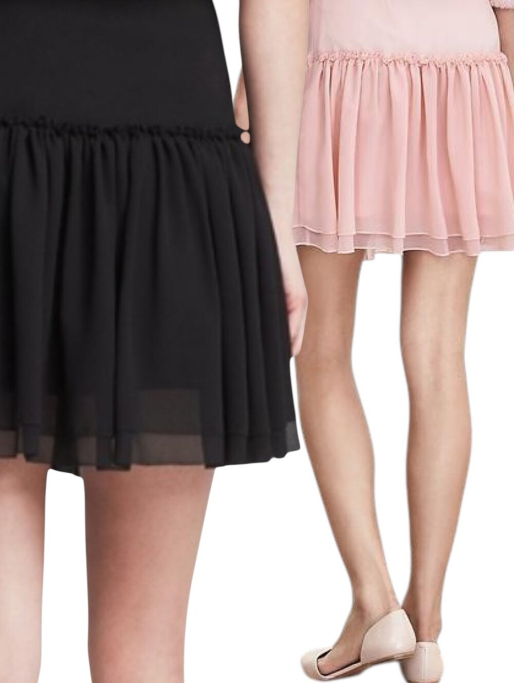 Vintage Banana Republic Pink & Black Skirt(s) Ruffle tiered pleated Bundle 4 - Picture 3 of 16